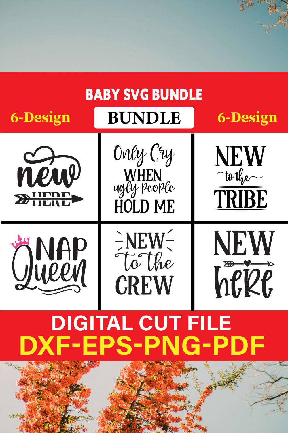 Baby T-shirt Design Bundle Vol-14 pinterest preview image.