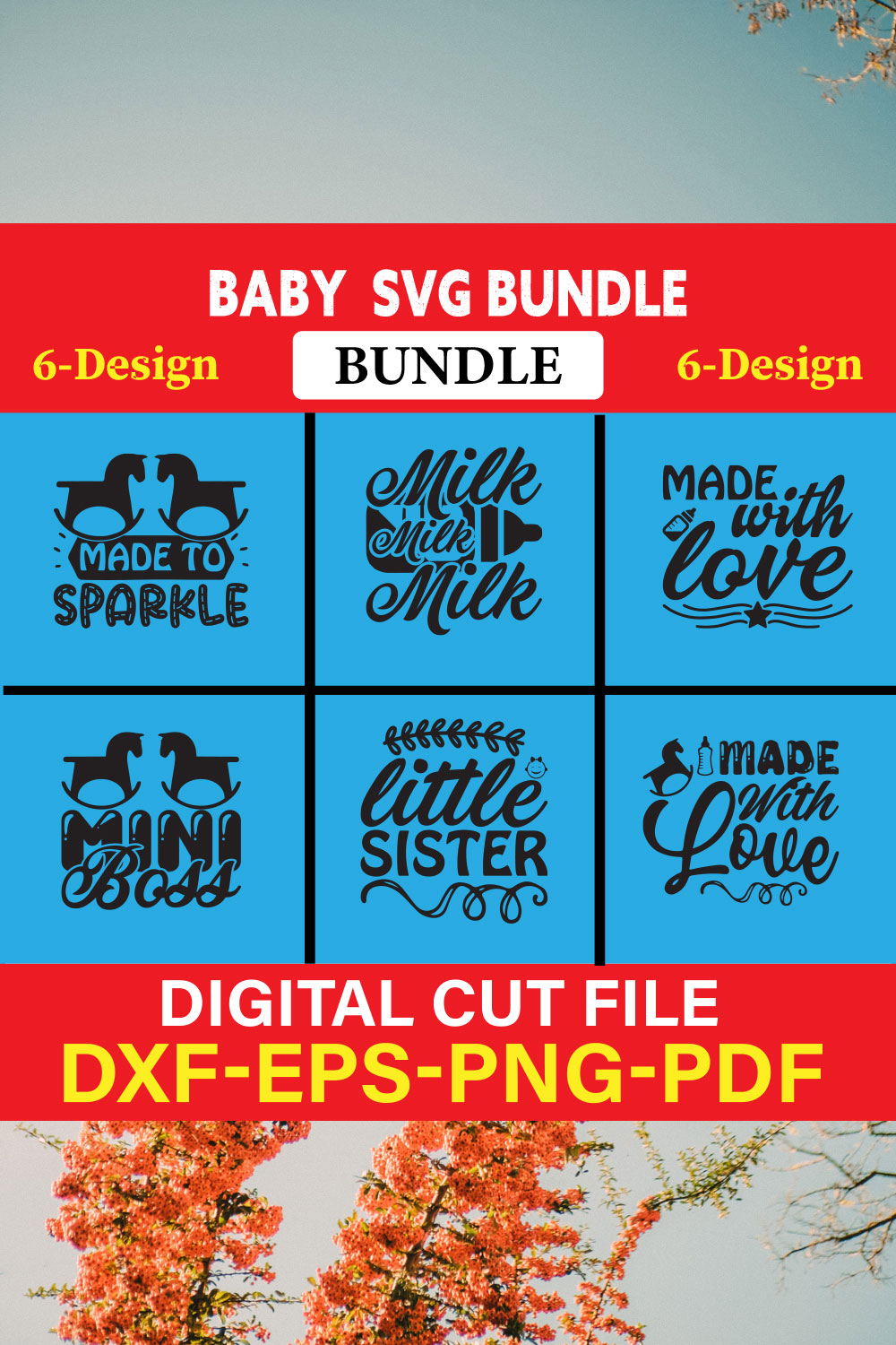 Baby T-shirt Design Bundle Vol-4 pinterest preview image.