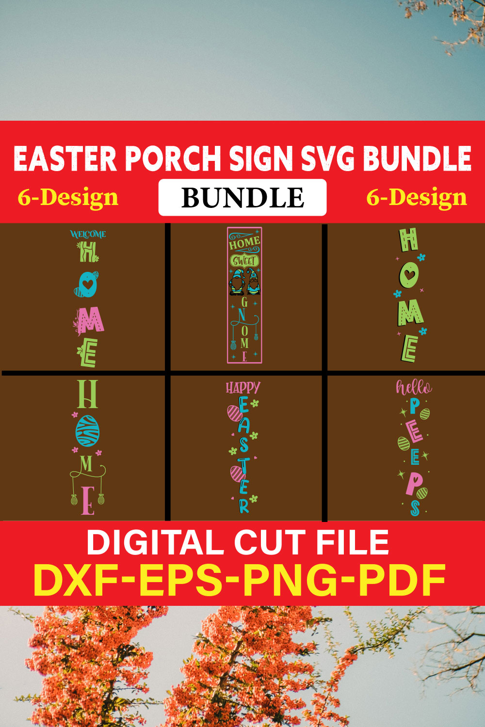 Easter Porch Sign T-shirt Design Bundle Vol-3 pinterest preview image.