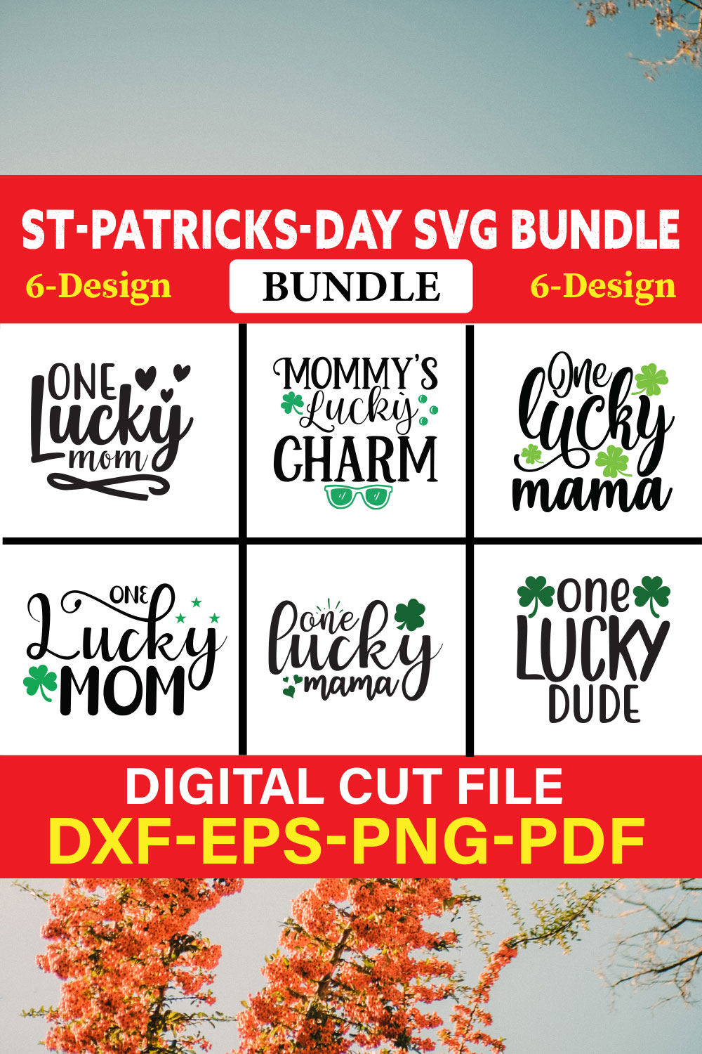 St-Patricks Day T-shirt Design Bundle Vol-8 pinterest preview image.