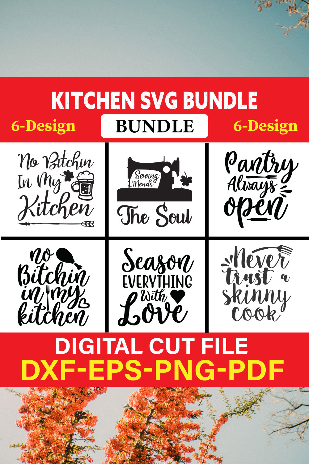 Kitchen T-shirt Design Bundle Vol-10 pinterest preview image.