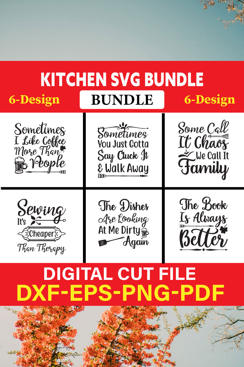 Kitchen T-shirt Design Bundle Vol-11 pinterest preview image.