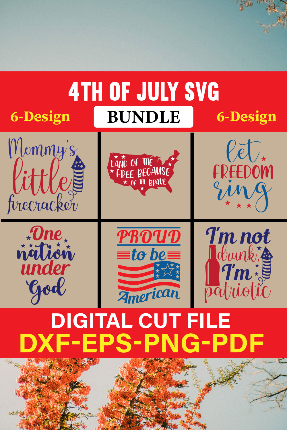 4th of July SVG Bundle, July 4th SVG, Fourth of July SVG Vol-06 pinterest preview image.