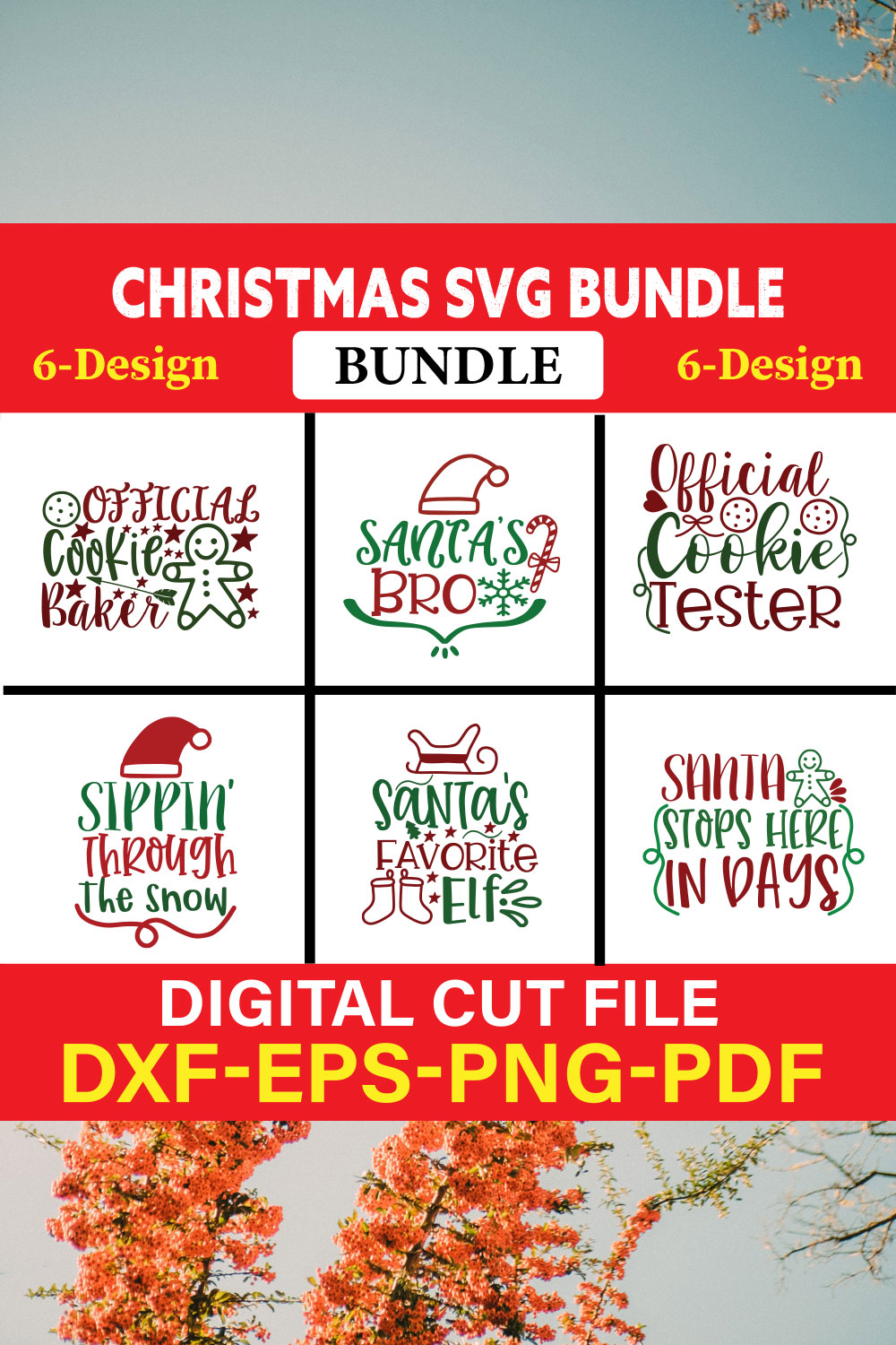 Christmas T-shirt Design Bundle Vol-24 pinterest preview image.