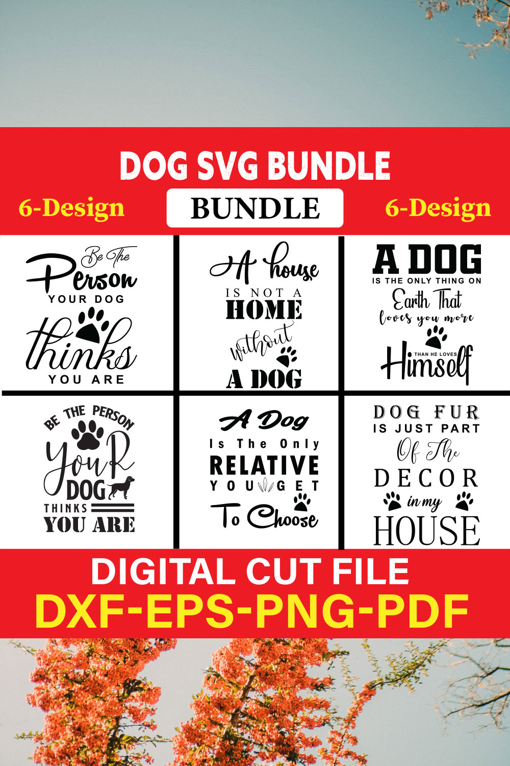 Dog T-shirt Design Bundle Vol-16 pinterest preview image.