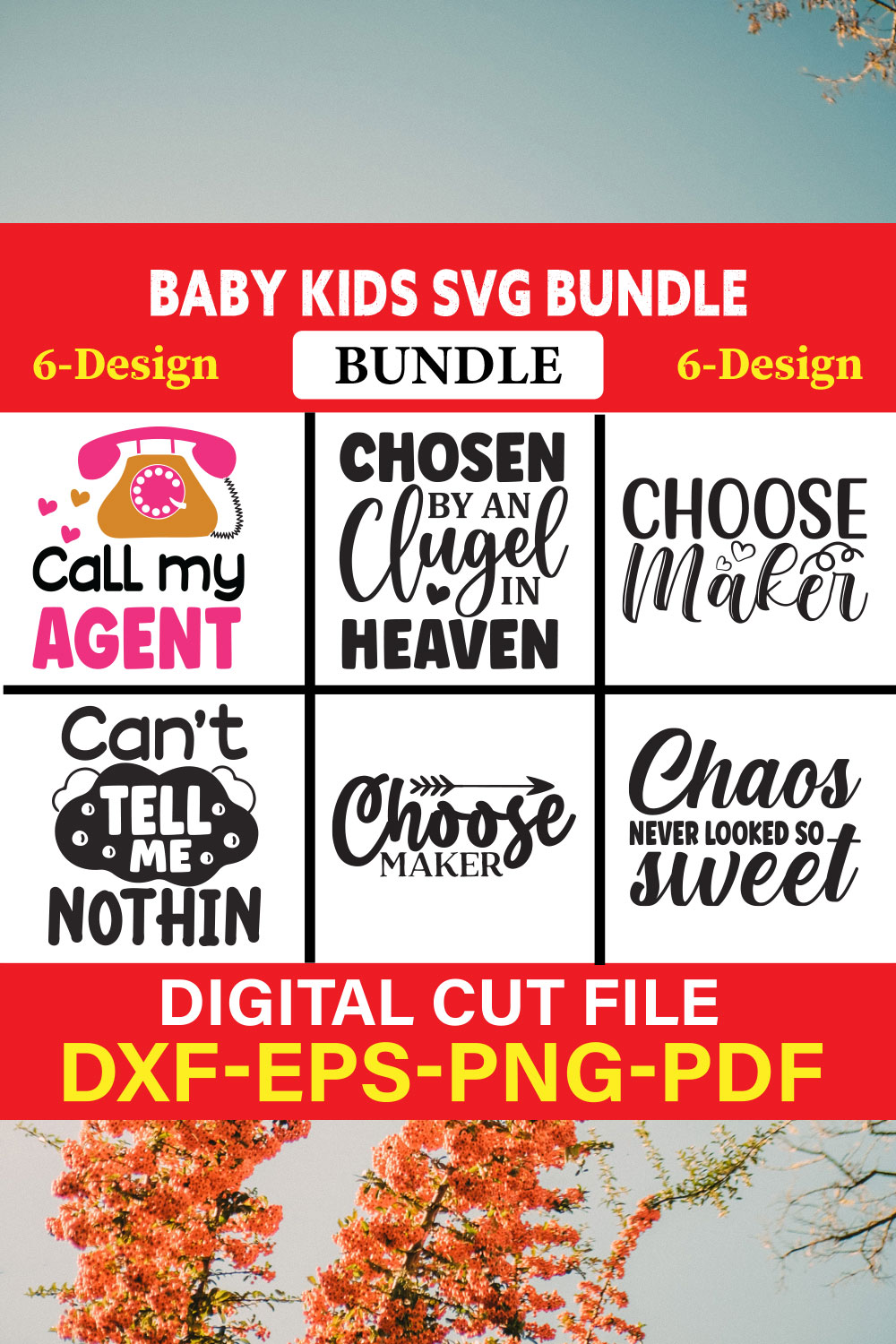 Baby Kids T-shirt Design Bundle Vol-3 pinterest preview image.
