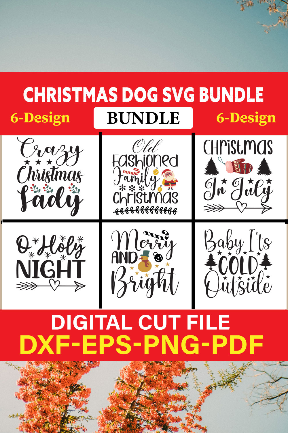 Christmas SVG Bundle / Funny Christmas SVG / Cut File vol-24 pinterest preview image.