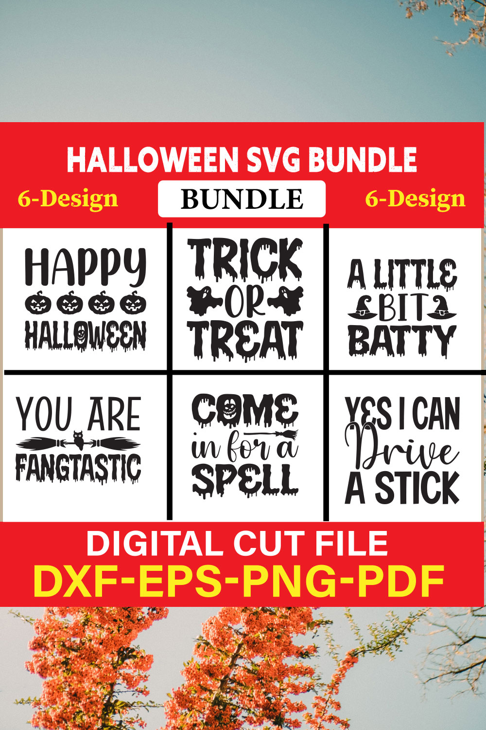 Halloween Svg Bundle, Halloween Bundle, Witch svg, Ghost svg, Pumpkin svg, Halloween Vector, Cricut, Funny Mom Svg Vol-09 pinterest preview image.