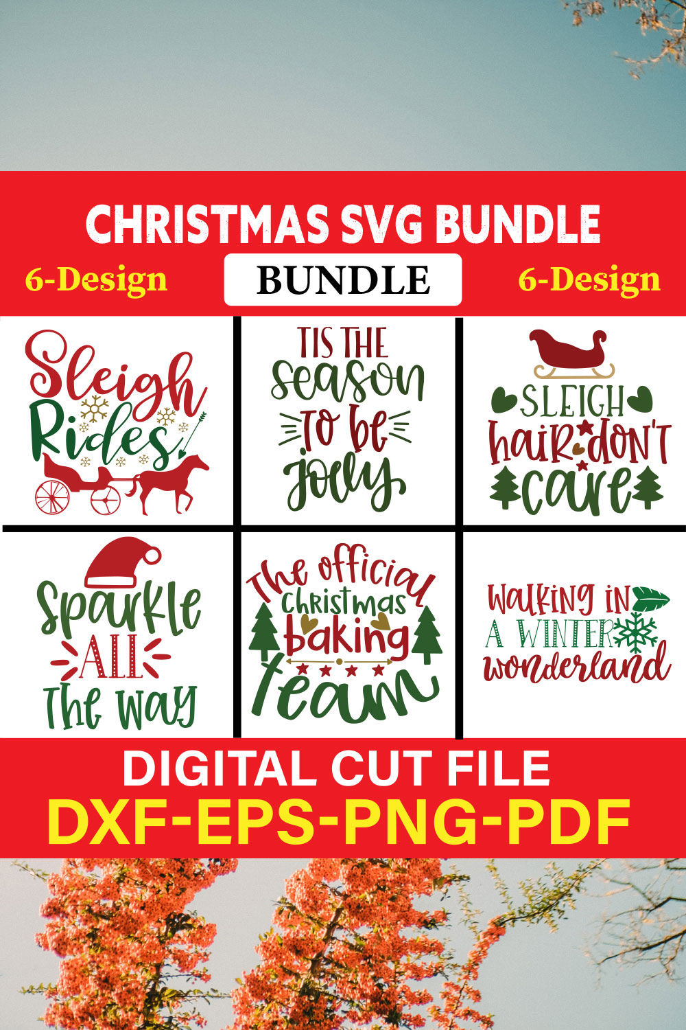 Christmas T-shirt Design Bundle Vol-31 pinterest preview image.