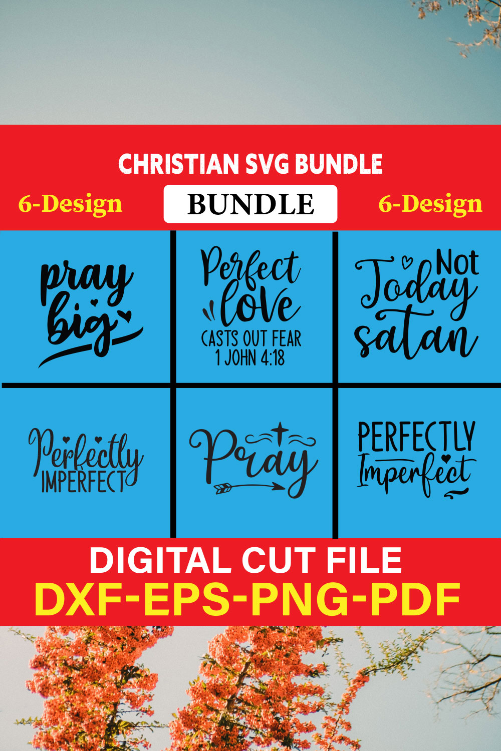 Christian T-shirt Design Bundle Vol-19 pinterest preview image.