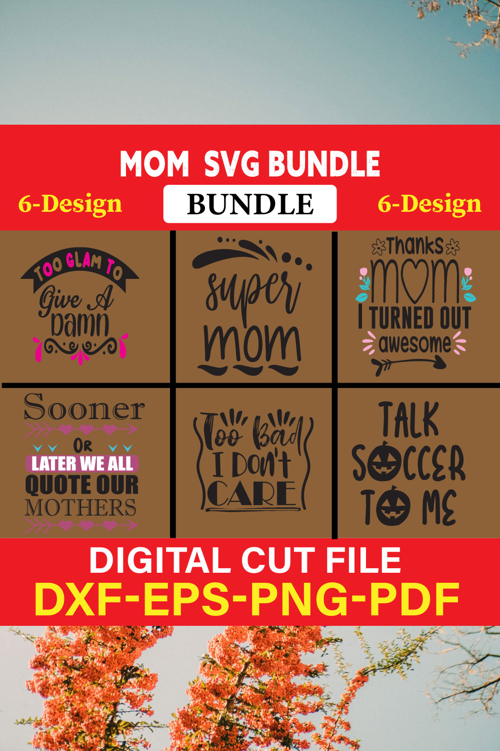 Mom T-shirt Design Bundle Vol-10 pinterest preview image.