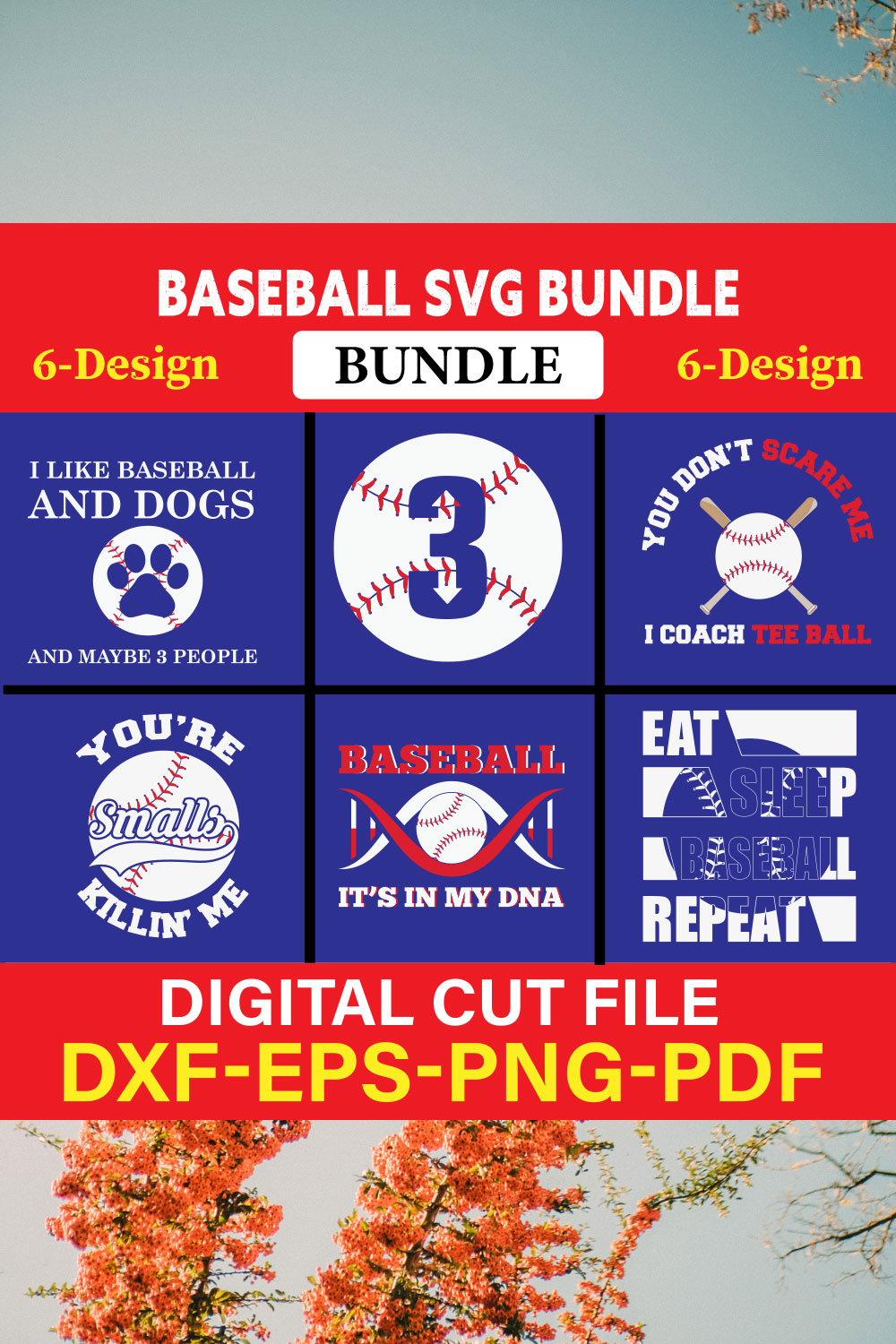 Baseball T-shirt Design Bundle Vol-10 pinterest preview image.