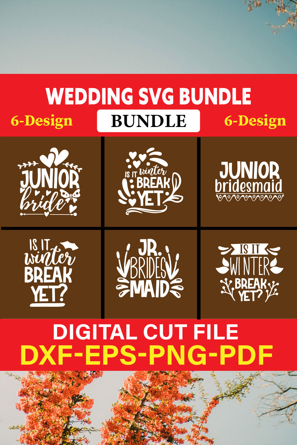 Wedding T-shirt Design Bundle Vol-19 pinterest preview image.