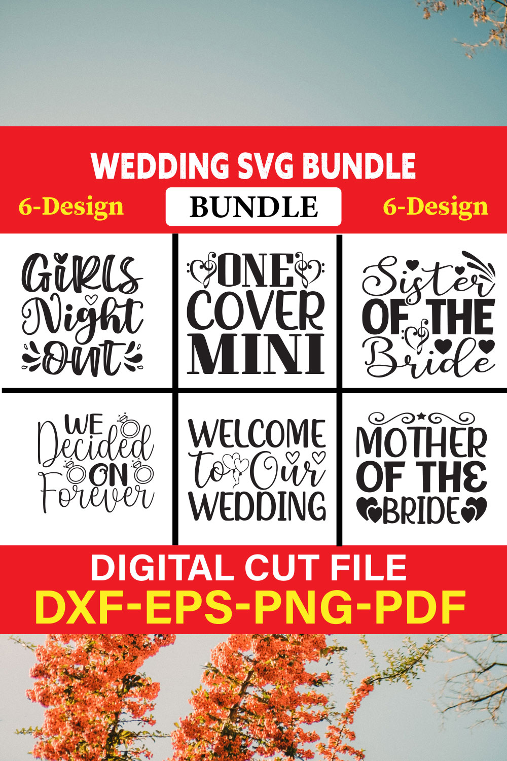 Wedding T-shirt Design Bundle Vol-5 pinterest preview image.