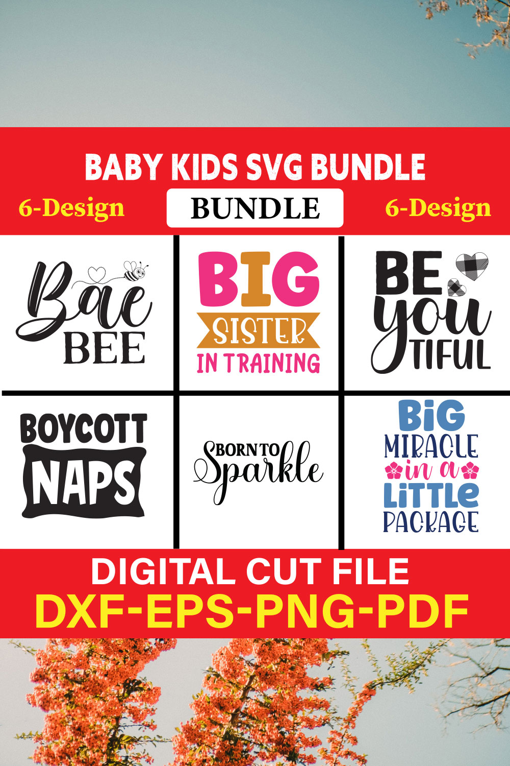 Baby Kids T-shirt Design Bundle Vol-2 pinterest preview image.