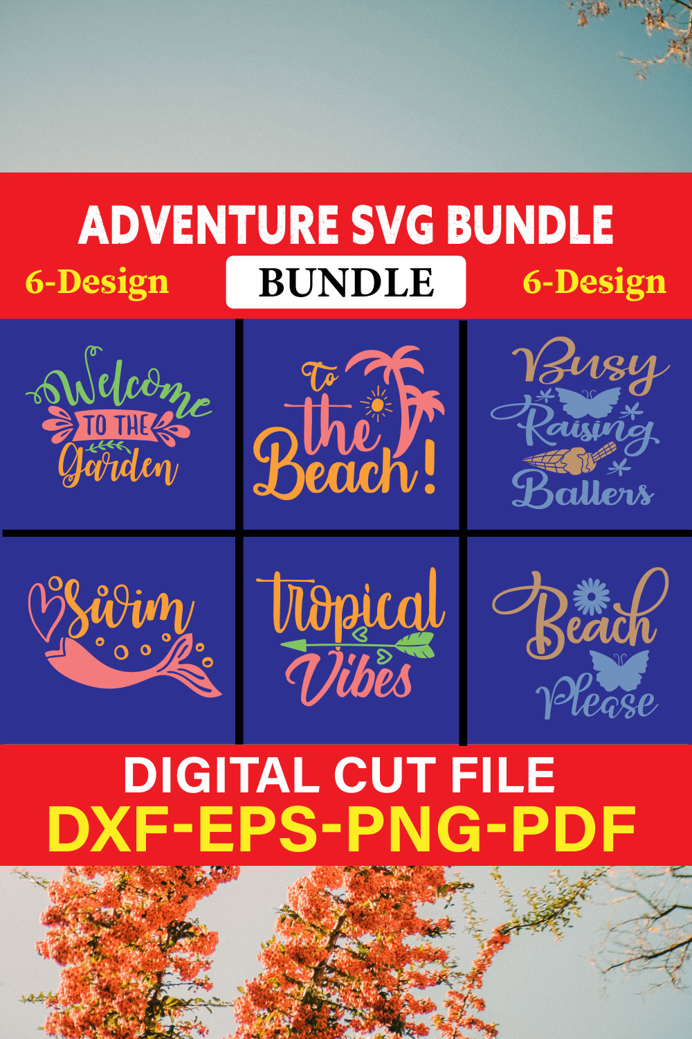 Adventure T-shirt Design Bundle Vol-7 pinterest preview image.