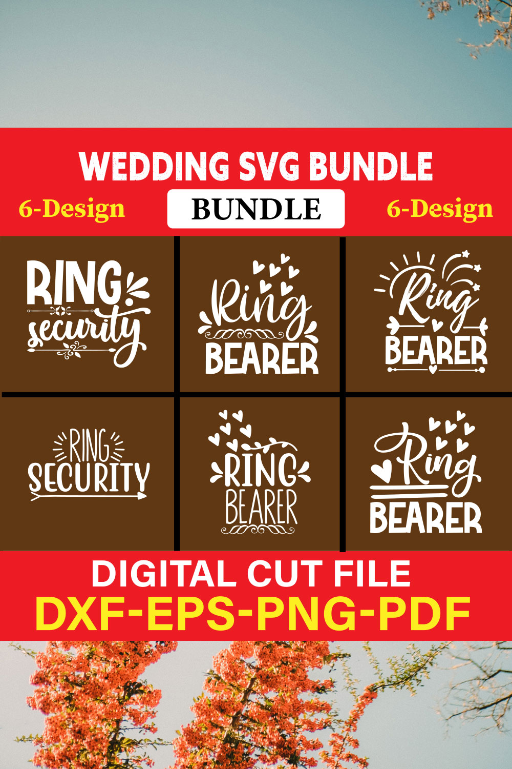 Wedding T-shirt Design Bundle Vol-25 pinterest preview image.