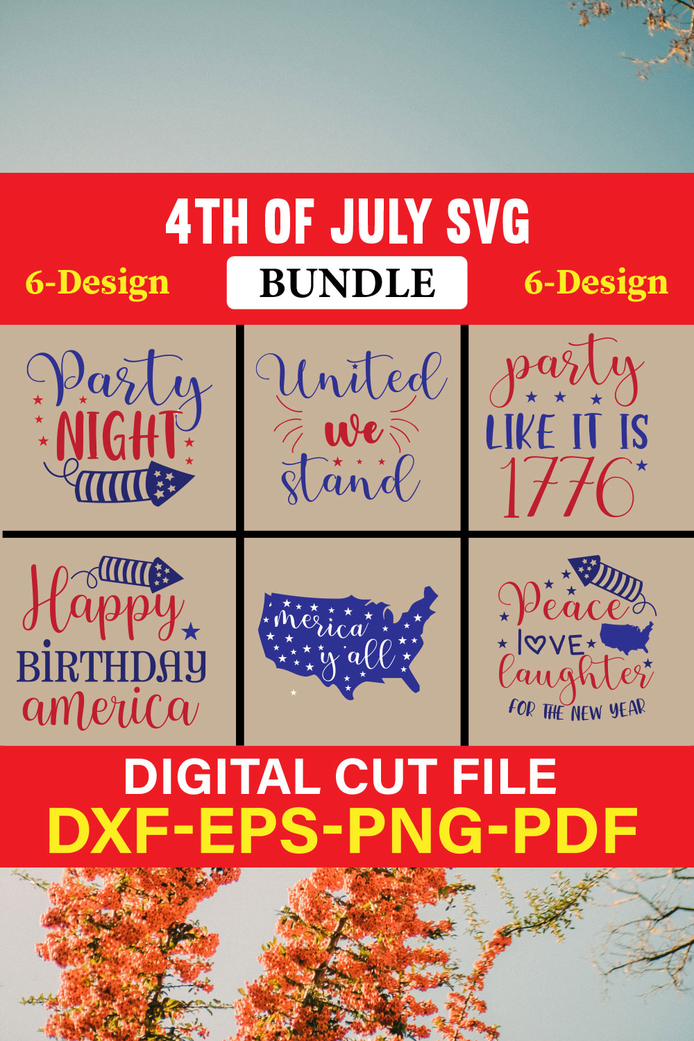 4th of July SVG Bundle, July 4th SVG, Fourth of July SVG Vol-02 pinterest preview image.