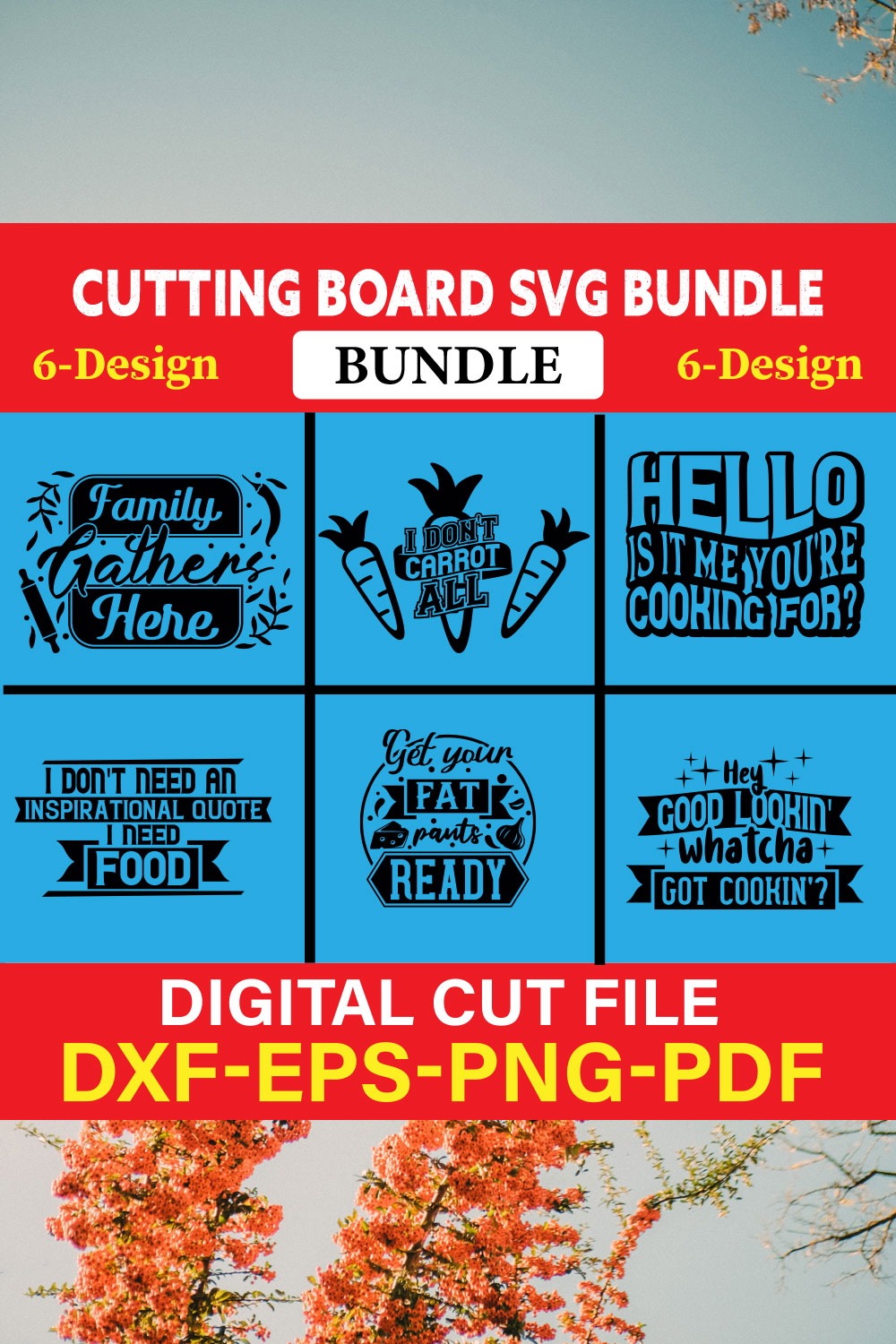 Cutting Board T-shirt Design Bundle Vol-3 pinterest preview image.