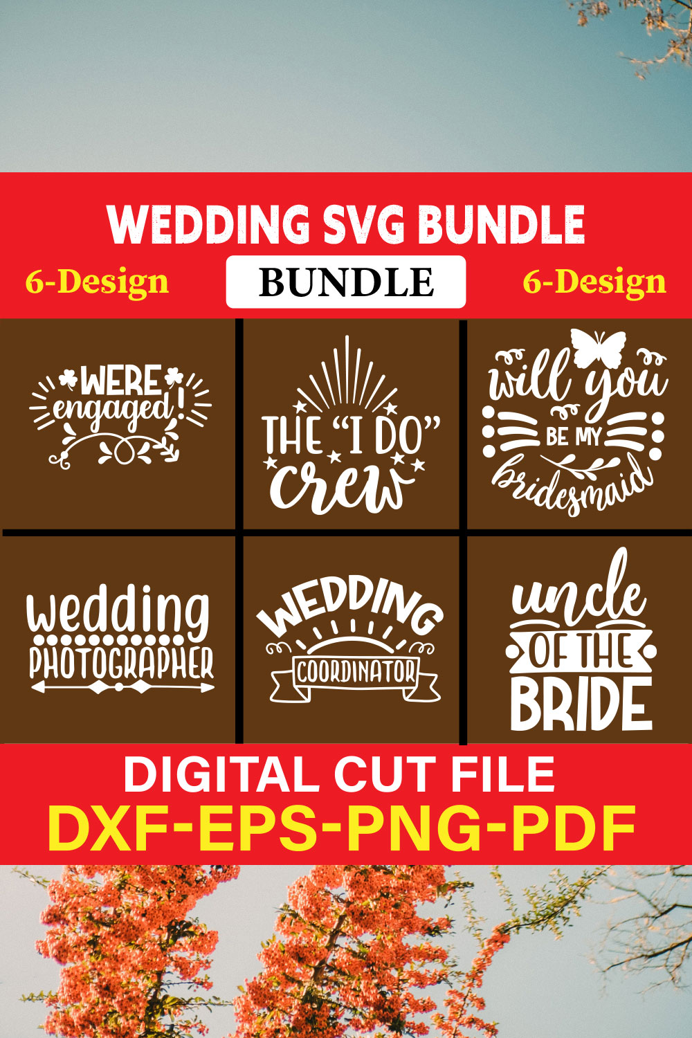 Wedding T-shirt Design Bundle Vol-29 pinterest preview image.