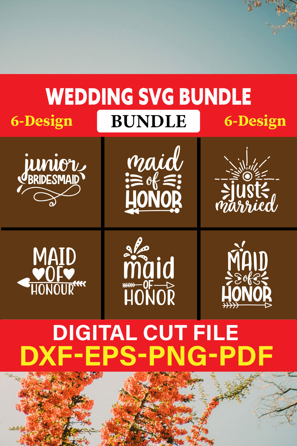 Wedding T-shirt Design Bundle Vol-20 pinterest preview image.