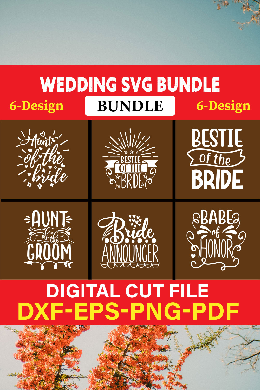 Wedding T-shirt Design Bundle Vol-10 pinterest preview image.