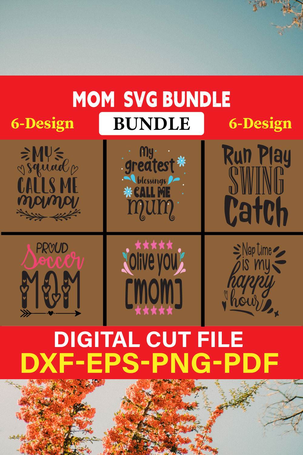 Mom T-shirt Design Bundle Vol-8 pinterest preview image.