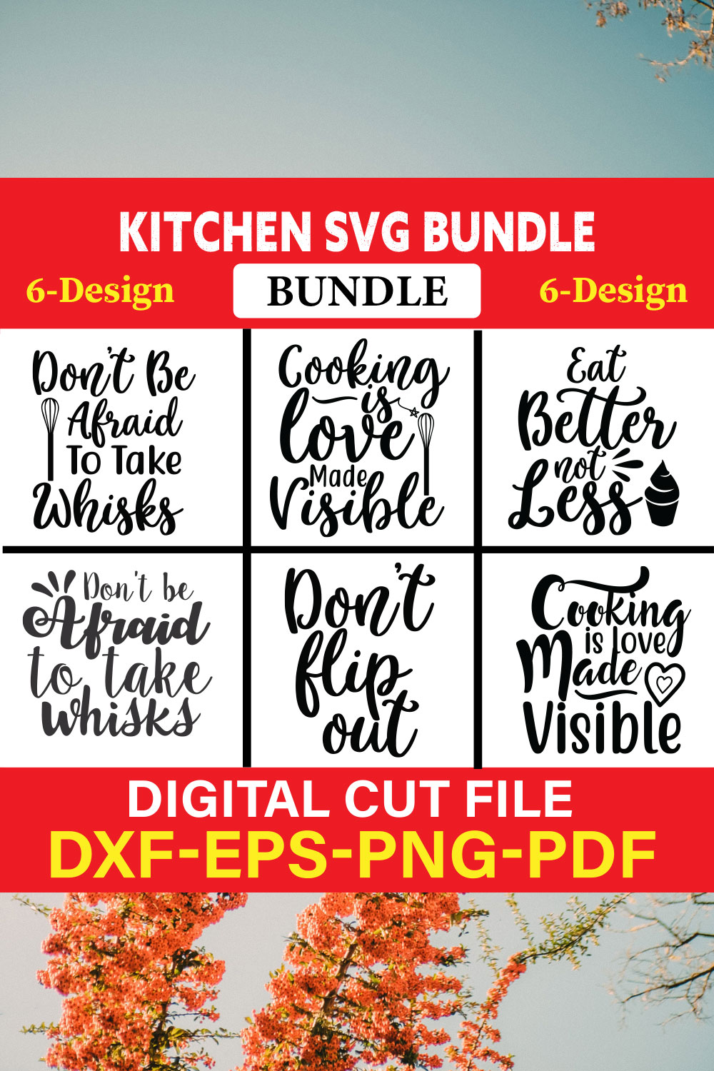 Kitchen T-shirt Design Bundle Vol-3 pinterest preview image.