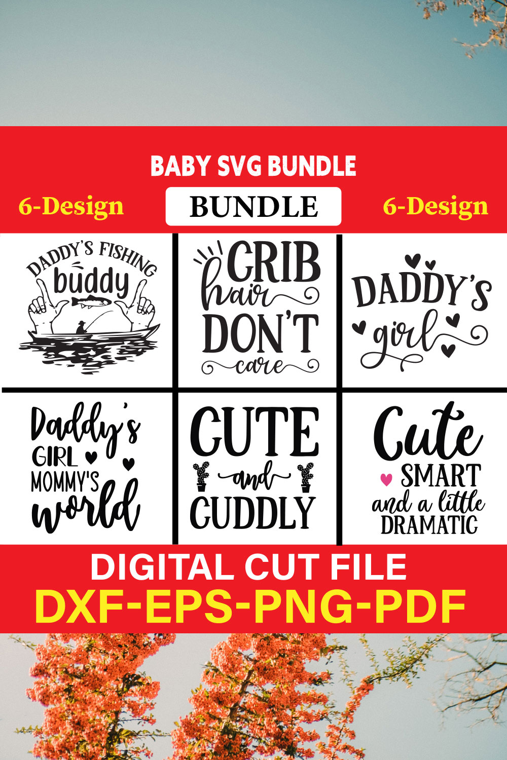 Baby T-shirt Design Bundle Vol-2 pinterest preview image.