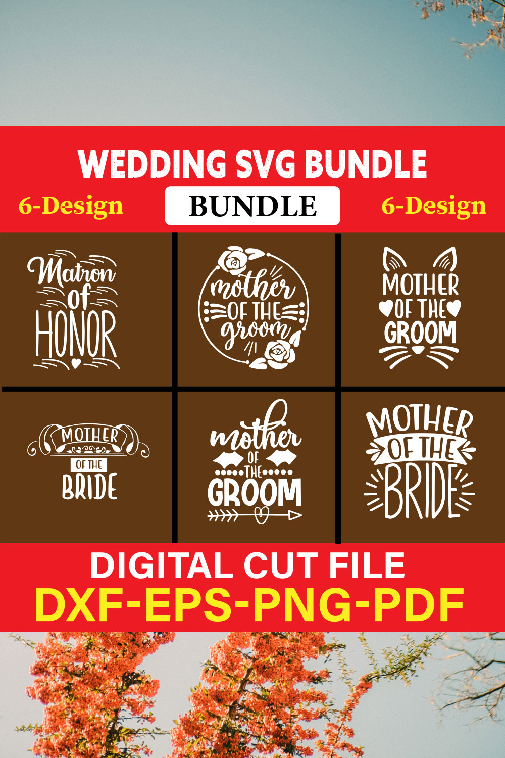 Wedding T-shirt Design Bundle Vol-22 pinterest preview image.