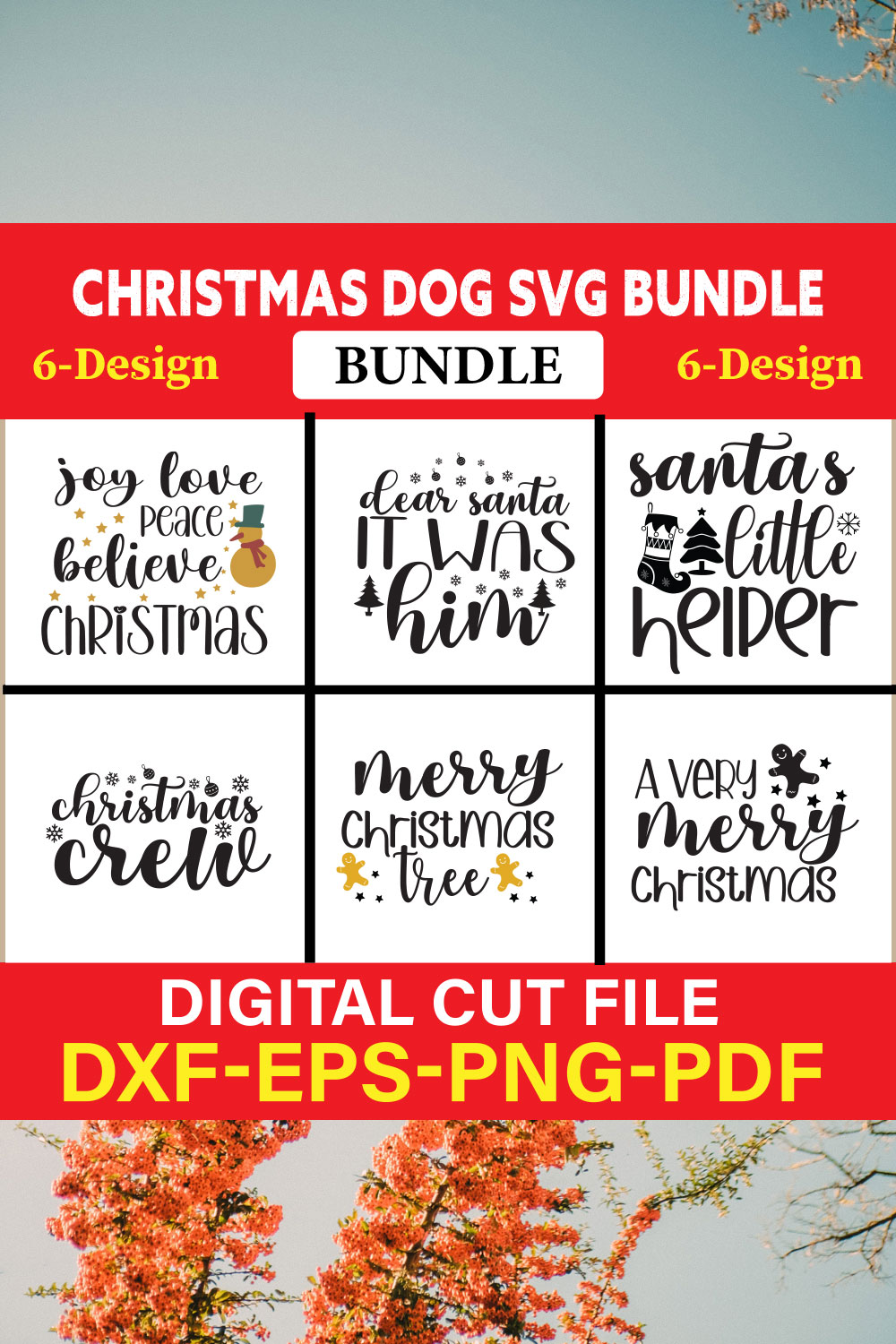 Christmas SVG Bundle / Funny Christmas SVG / Cut File vol-19 pinterest preview image.