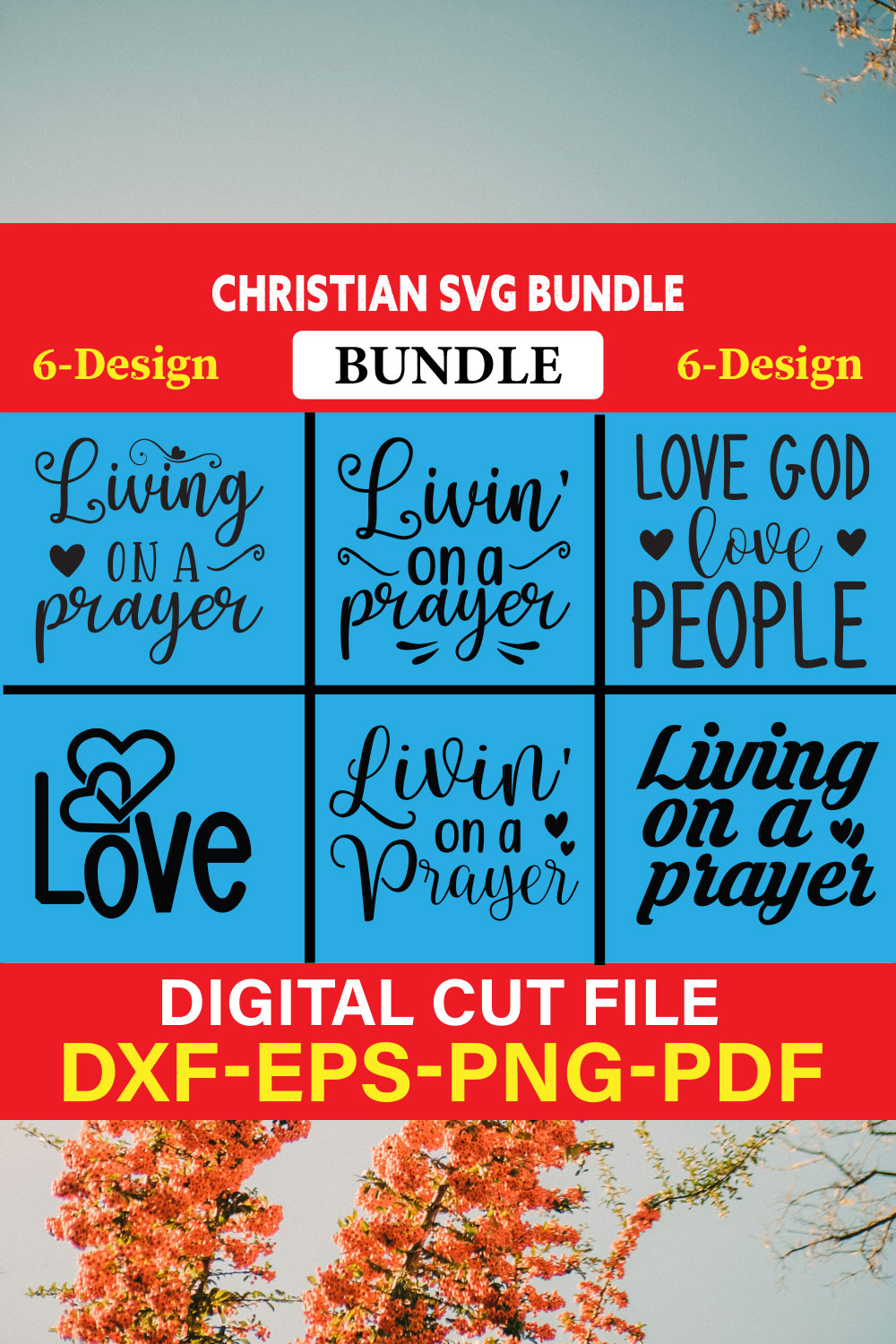Christian T-shirt Design Bundle Vol-16 pinterest preview image.