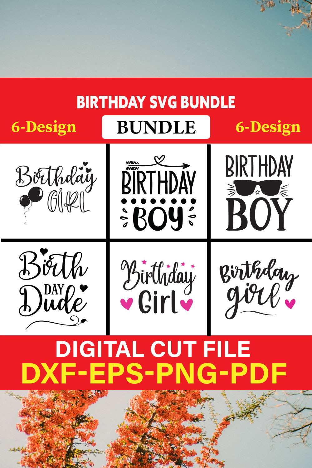 Birthday T-shirt Design Bundle Vol-2 pinterest preview image.