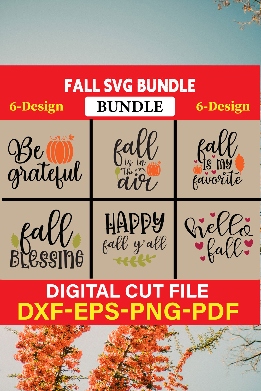 Fall SVG, Fall SVG Bundle, Autumn Svg, Thanksgiving Svg, Fall Svg Designs, Fall Sign, Autumn Bundle Svg, Vol-10 pinterest preview image.