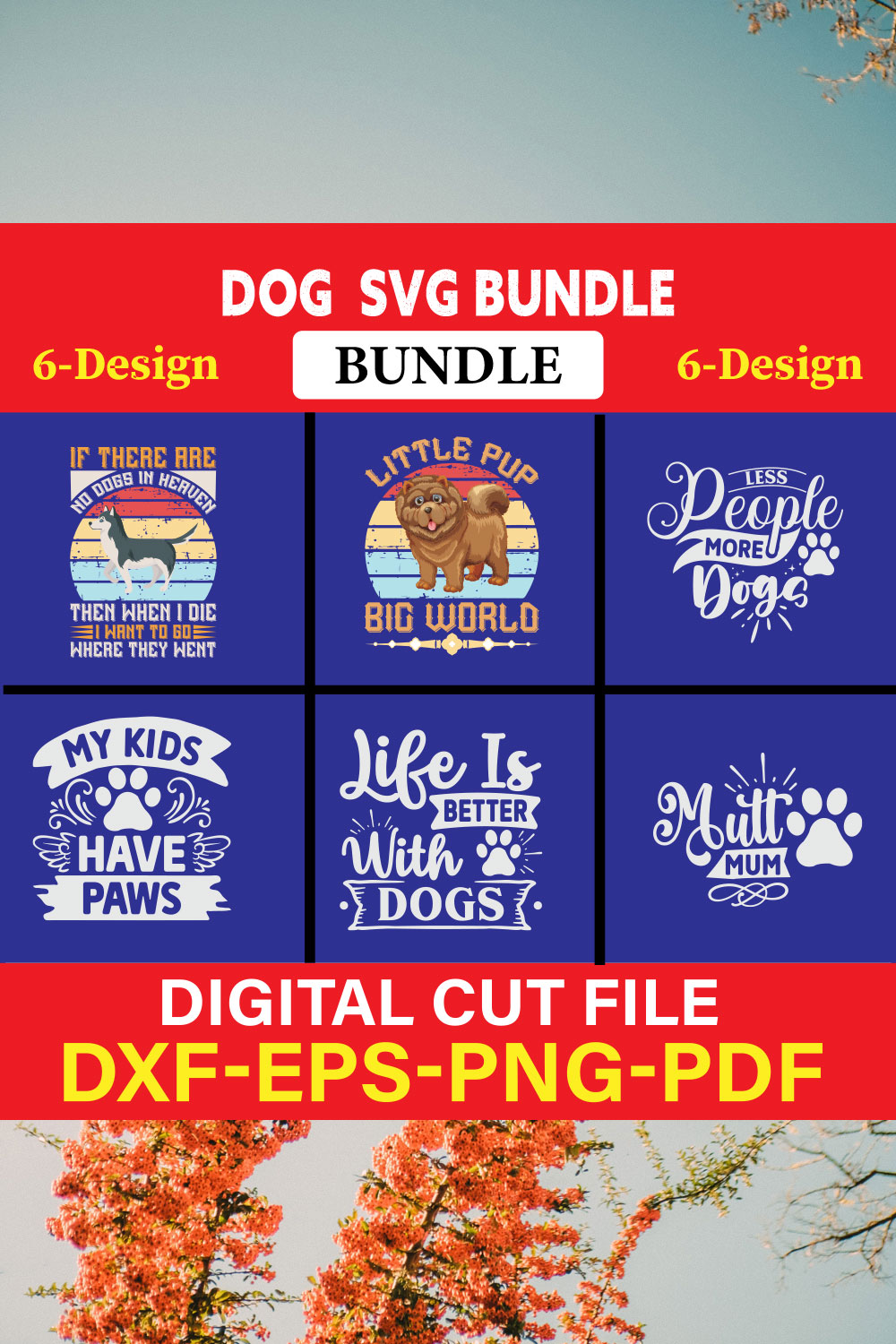 Dog T-shirt Design Bundle Vol-4 pinterest preview image.