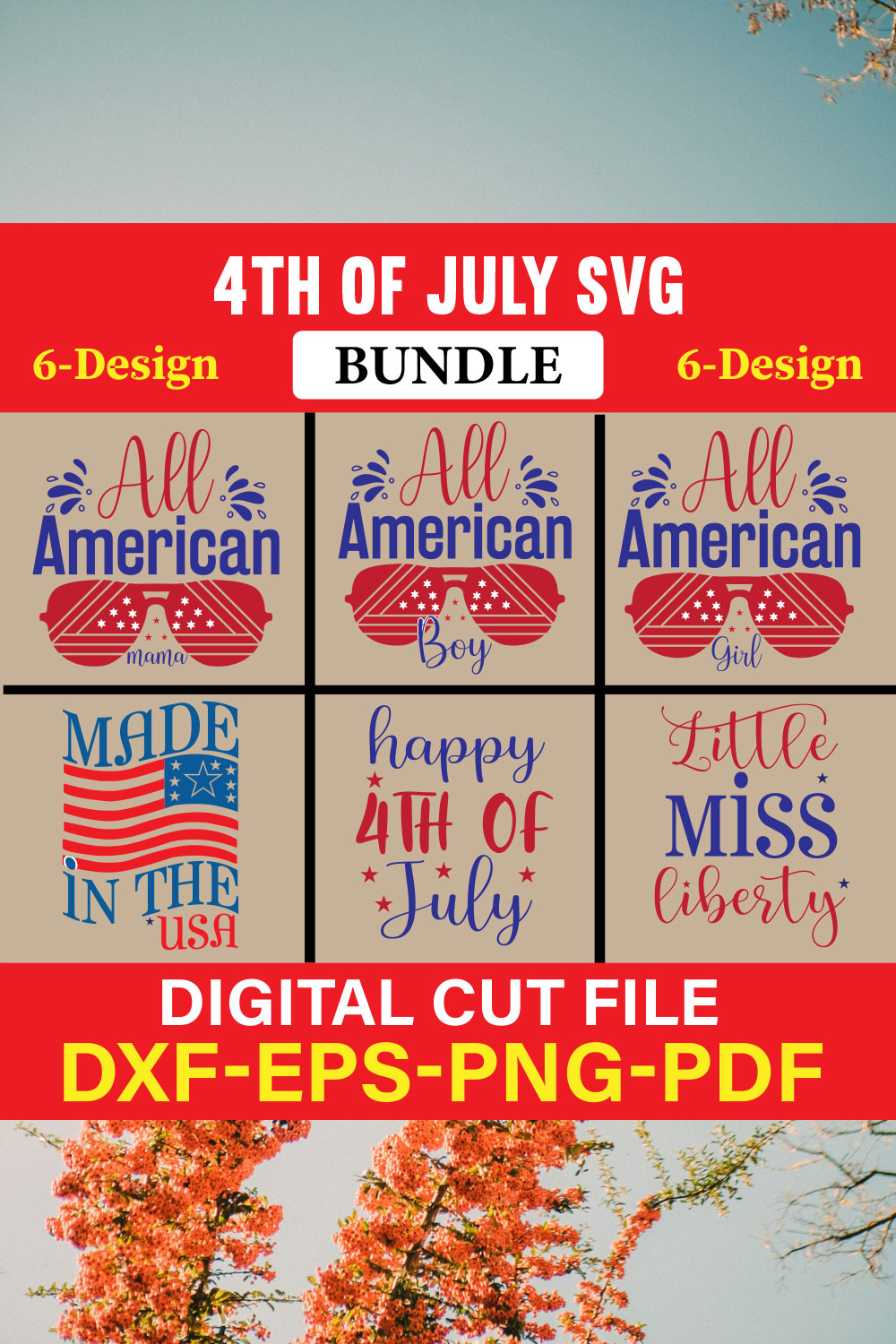 4th of July SVG Bundle, July 4th SVG, Fourth of July SVG Vol-04 pinterest preview image.