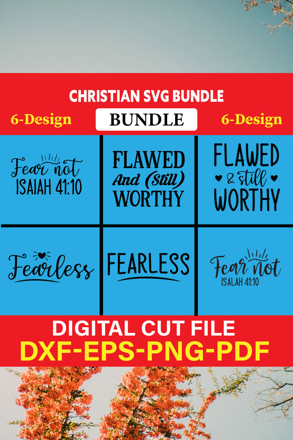 Christian T-shirt Design Bundle Vol-8 pinterest preview image.