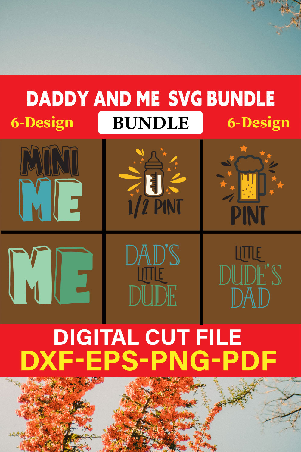 Daddy And Me T-shirt Design Bundle Vol-2 pinterest preview image.