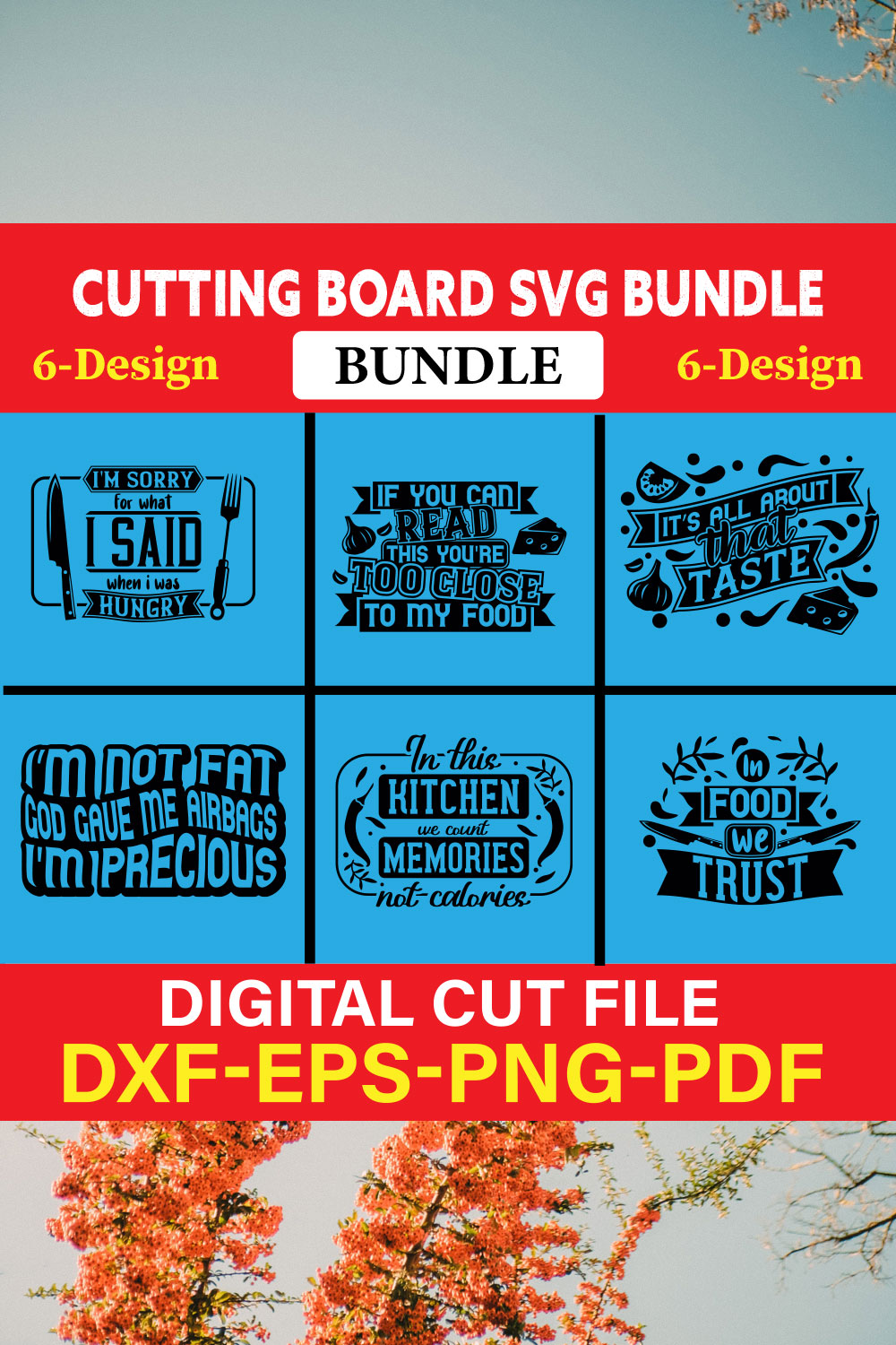 Cutting Board T-shirt Design Bundle Vol-5 pinterest preview image.