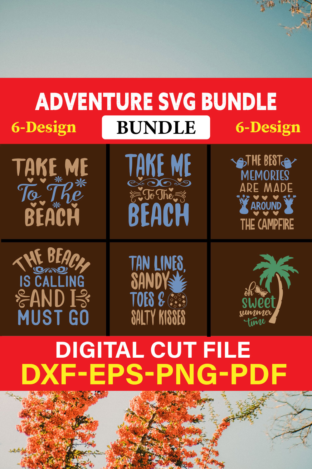 Adventure T-shirt Design Bundle Vol-9 pinterest preview image.
