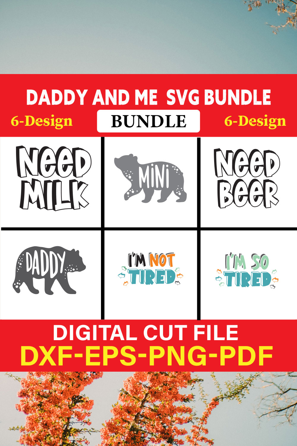 Daddy And Me T-shirt Design Bundle Vol-3 pinterest preview image.