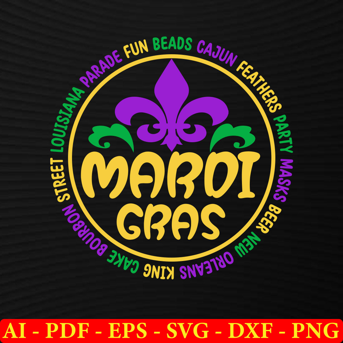 6 Mardi Gras T-shirt SVG Bundle Vol-03 preview image.