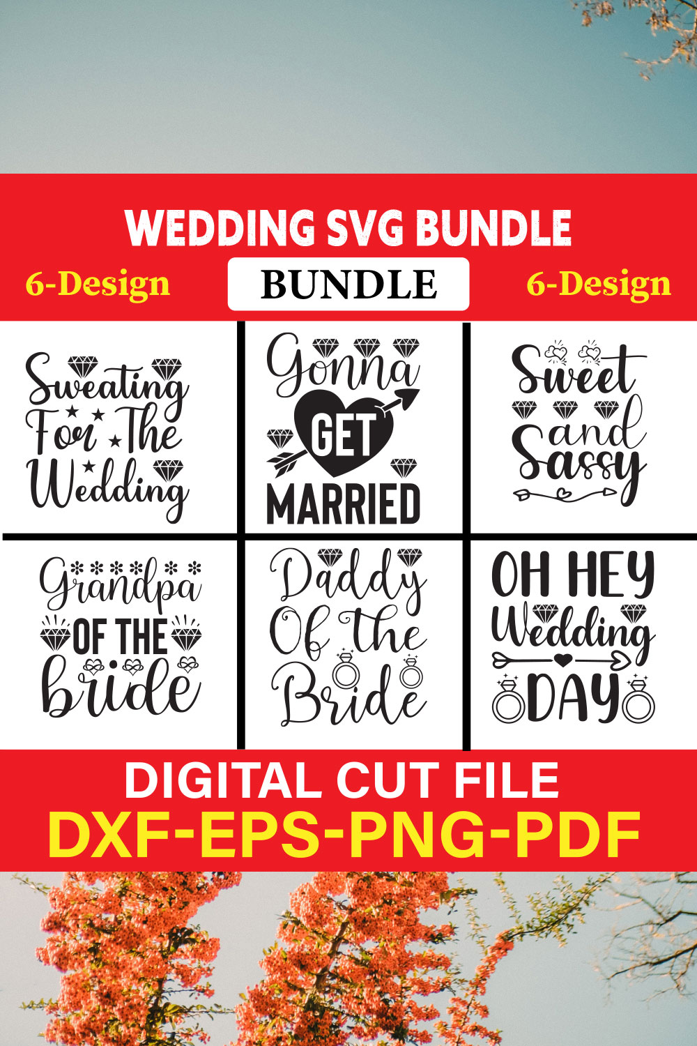 Wedding T-shirt Design Bundle Vol-1 pinterest preview image.