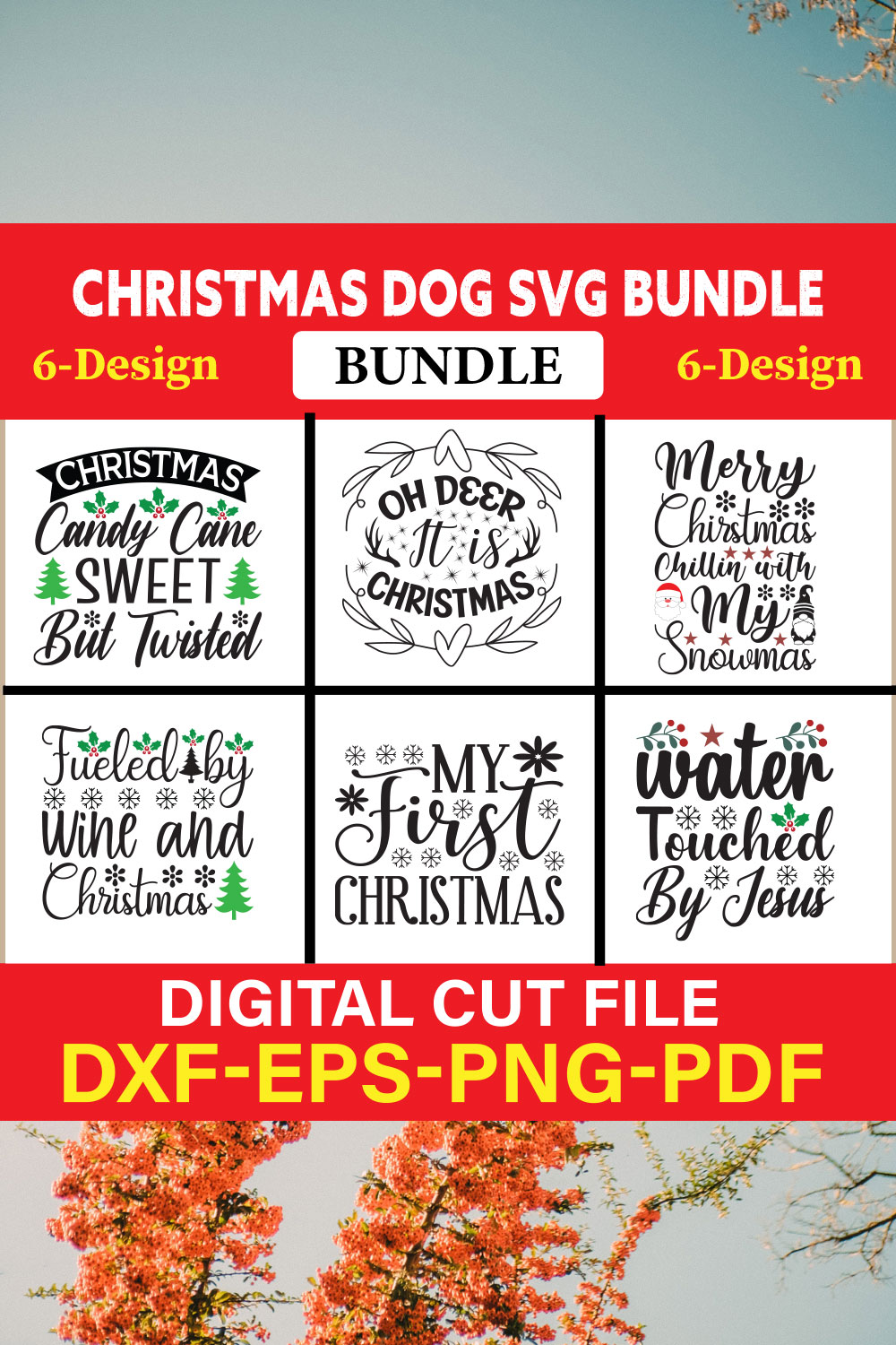 Christmas SVG Bundle / Funny Christmas SVG / Cut File vol-17 pinterest preview image.