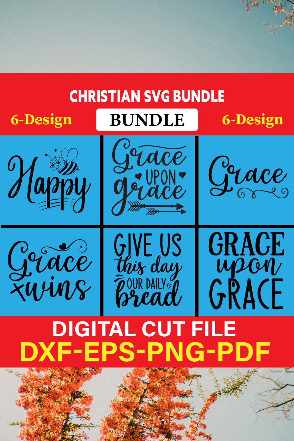 Christian T-shirt Design Bundle Vol-10 pinterest preview image.