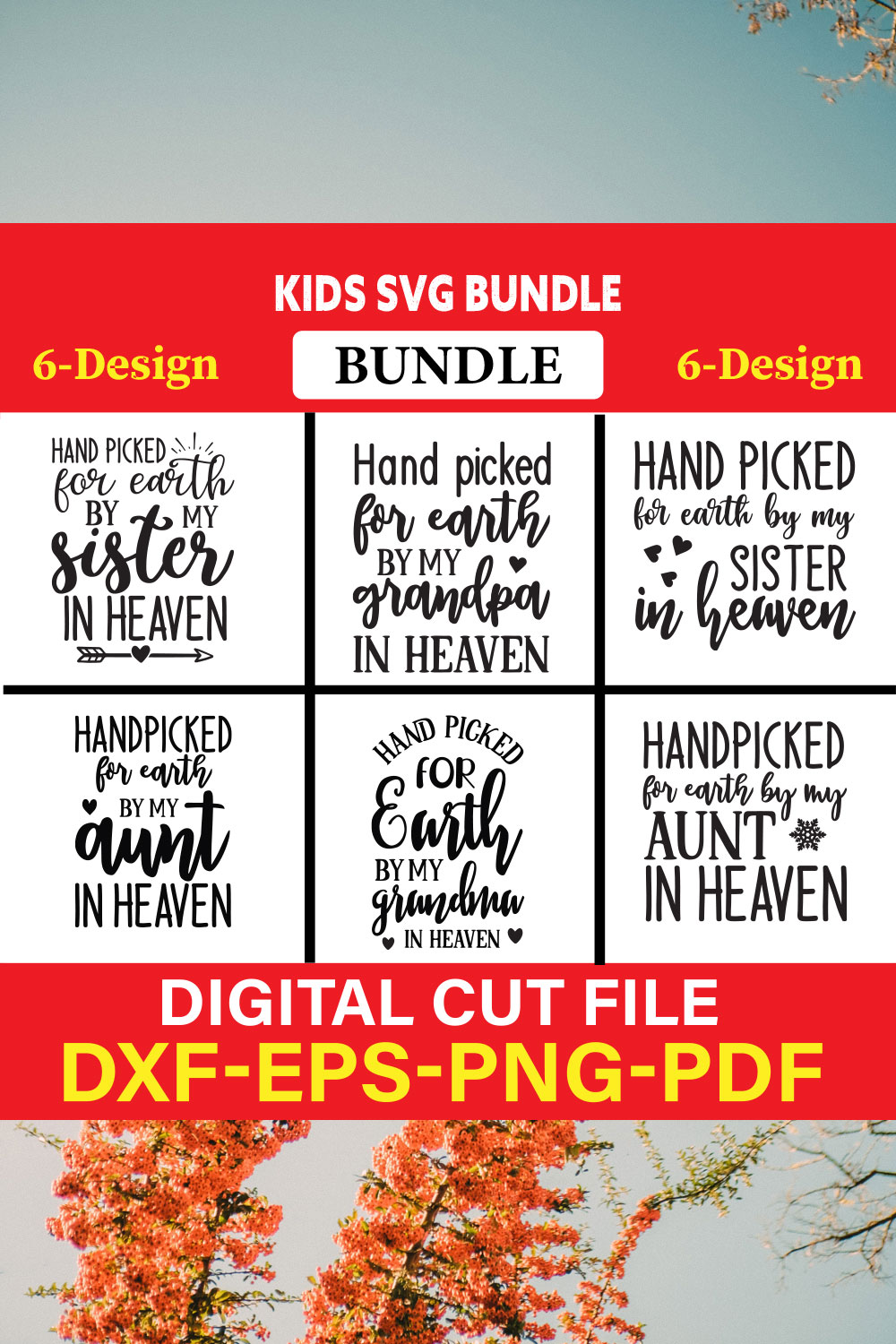 Kids T-shirt Design Bundle Vol-5 pinterest preview image.