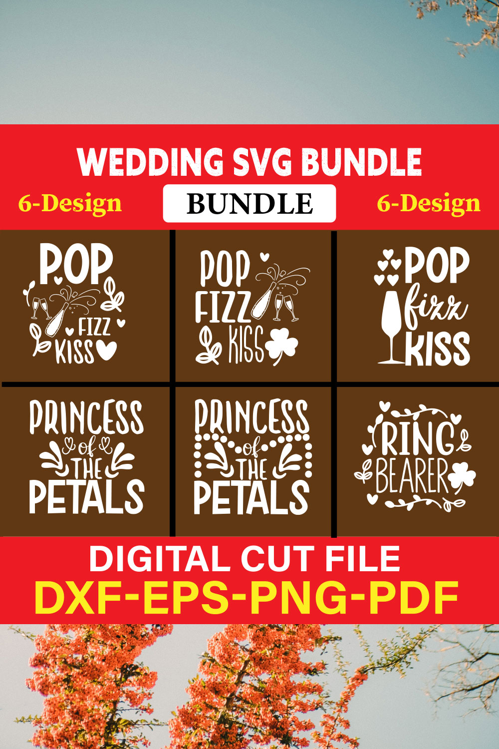 Wedding T-shirt Design Bundle Vol-24 pinterest preview image.