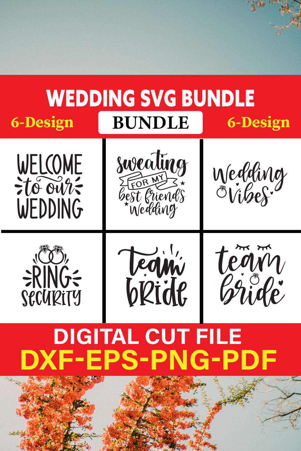 Wedding T-shirt Design Bundle Vol-9 pinterest preview image.