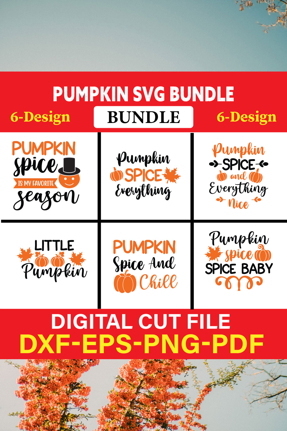 Pumpkin svg bundle T-shirt Design Bundle Vol-2 pinterest preview image.