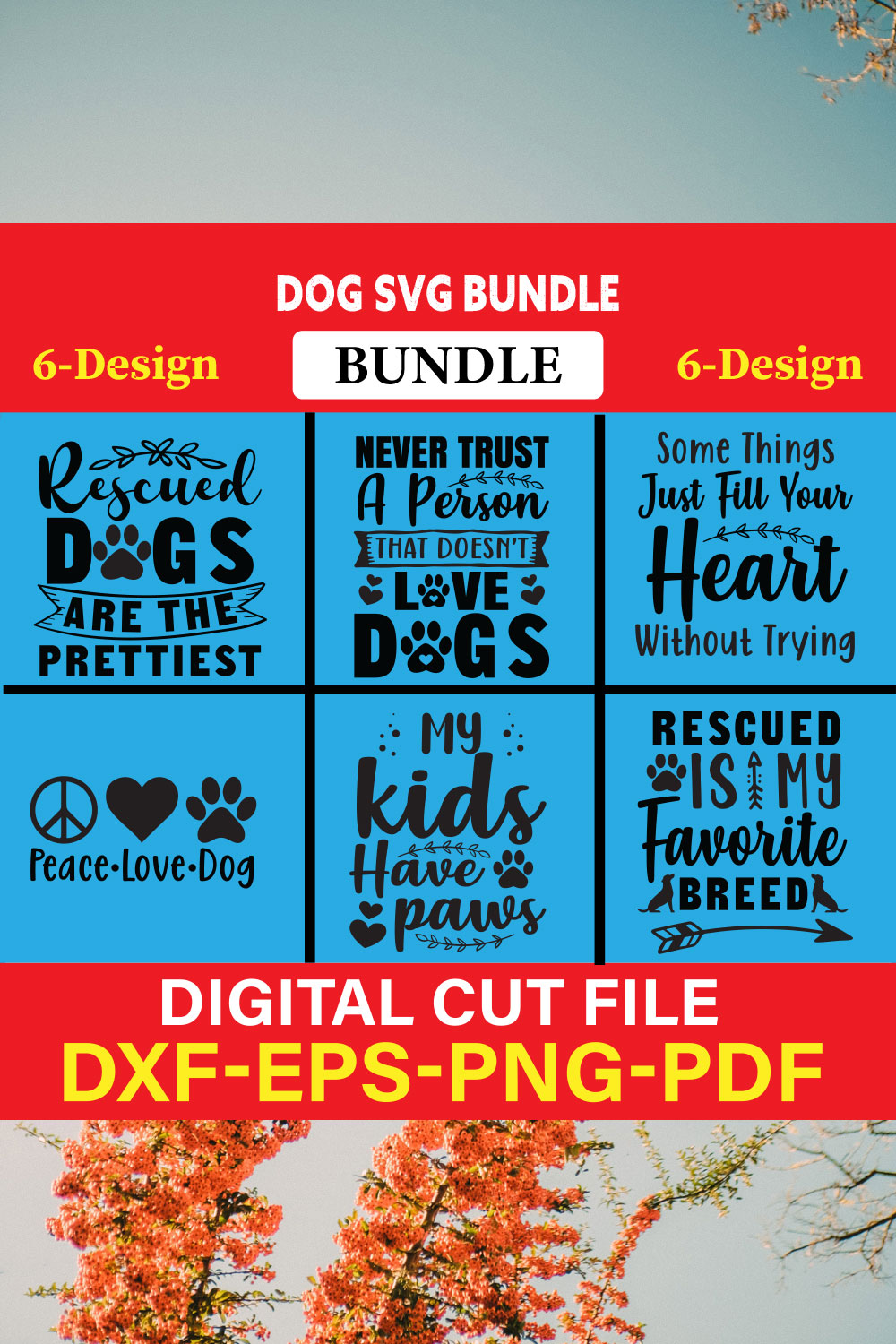 Dog T-shirt Design Bundle Vol-9 pinterest preview image.